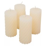 Kontúrozott csavart henger gyertya 55x100 mm - Ivory