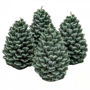 Kontúrozott Toboz Gyertya nagy 70x95 mm - Sötét zöld