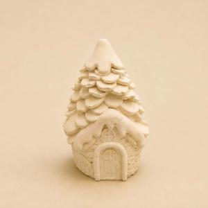 Köves manóház kerámiapor figura – natúr