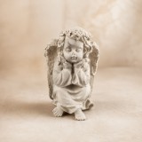 Közepes angyal kerámiapor figura – natúr