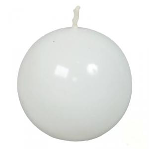 Lakkozott gömb gyertya 56 mm - Fehér
