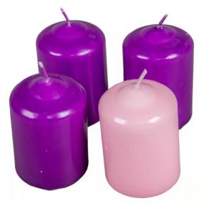 Mártott Henger Gyertya 50x75 mm - 3Lila 1Rózsaszín