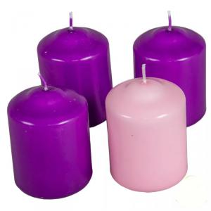 Mártott Henger Gyertya 60x80 mm - 3Lila 1 Rózsaszín