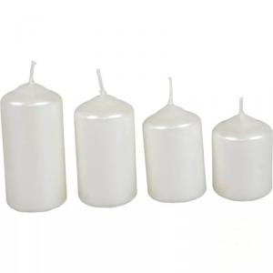 Metál 40 mm Lépcsős Gyertya szett - Ivory