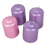 Metál Adventi gyertya szett 40x60mm - 3 lila 1 rózsaszín