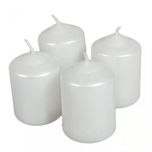 Metál Adventi gyertya szett 40x60mm - Fehér