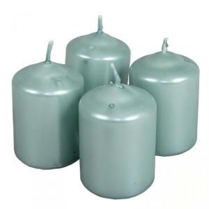 Metál Adventi gyertya szett 40x60mm - Jégkék szett