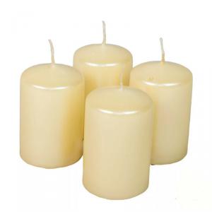 Metál Adventi gyertya szett 40x60mm - Krém