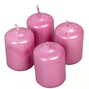 Metál Adventi gyertya szett 40x60mm - Rózsaszín