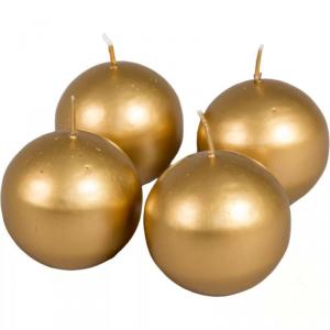 Metál Gömb gyertya 60 mm - Arany