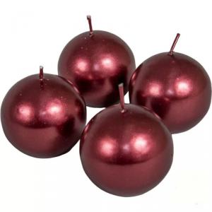 Metál Gömb gyertya 60 mm - Bordó