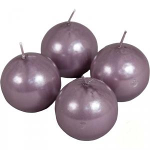 Metál Gömb gyertya 60 mm - Halvány Lila