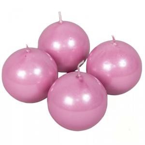 Metál Gömb gyertya 60 mm - Rózsaszín