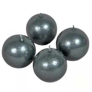 Metál Gömb gyertya 60 mm - Szürke