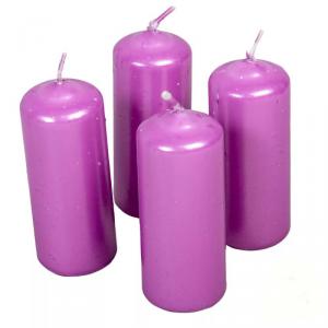 Metál henger gyertya szett 40x100mm - Ciklámen