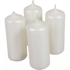 Metál henger gyertya szett 40x100mm - Ivory