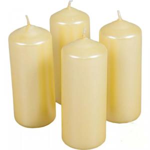 Metál henger gyertya szett 40x100mm - Krém