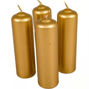 Metál henger gyertya szett 40x120mm - Arany