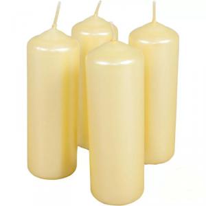 Metál henger gyertya szett 40x120mm - Krém