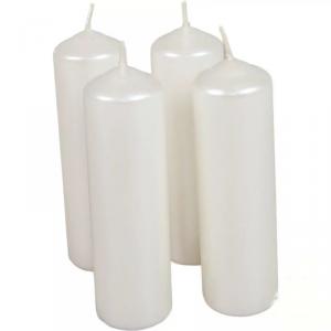 Metál henger gyertya szett 40x140mm - Ivory