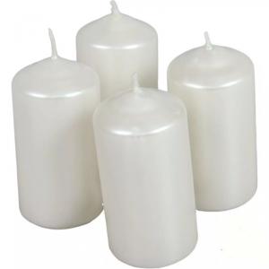 Metál henger gyertya szett 40x80mm - Ivory