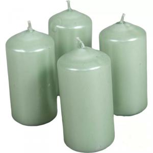 Metál henger gyertya szett 40x80mm - Menta