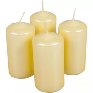 Metál henger gyertya szett 50x100mm - Krém