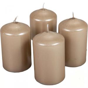 Metál henger gyertya szett 60x100mm - Homok