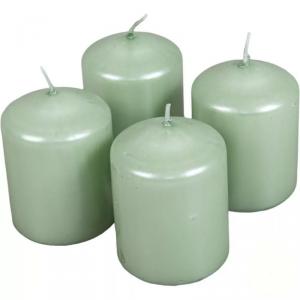 Metál henger gyertya szett 60x80mm - Menta