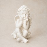 Nagy angyal kerámiapor figura – natúr