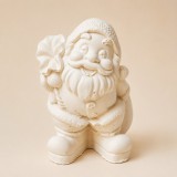Nagy puttonyos Mikulás kerámiapor figura – natúr