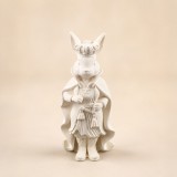 Nyuszik királya kerámiapor figura – natúr