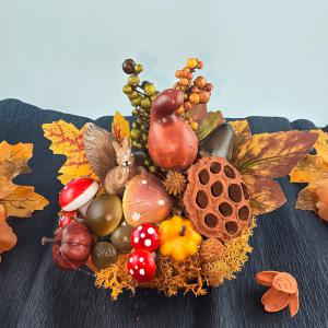 Őszi Mókusos asztaldísz 03