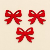 Piros festett masni fa dekoráció, 5 × 4 cm – 3 db/csomag