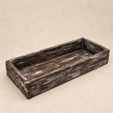 ReLioFi antikolt box alap – sötétbarna-fehér, 30 × 14 × 5 cm