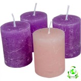 Rusztikus Gyertya 40 x 50 mm - 3Lila 1Rózsaszín
