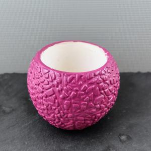 Rusztikus mintás  kaspó - Mályva