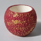 Rusztikus mintás kaspó - Vörösbor-vörösarany