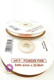 Szatén szalag 6mmx22,86m - Púder Rózsaszín