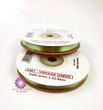 Szatén szalag 6mmx22,86m - Vintage zöld