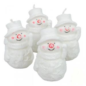 Sztearin Hóember Gyertya 70x110 mm - Fehér