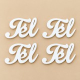 Tél felirat, fehér lézervágott fa, 7 × 10 cm – 4 db/csomag