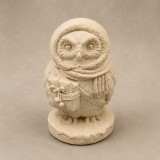 Téli bagoly kerámiapor figura – natúr