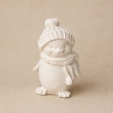 Téli pingvin kerámiapor figura – natúr vagy festett