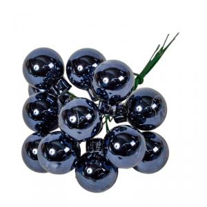 Üveggömb pick 2 cm - Éj Kék - Fényes 12 db