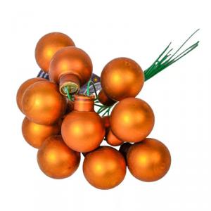 Üveggömb pick 2 cm - Fahéj - Matt 12 db