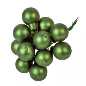 Üveggömb pick 2 cm - Fenyő zöld- Matt 12 db