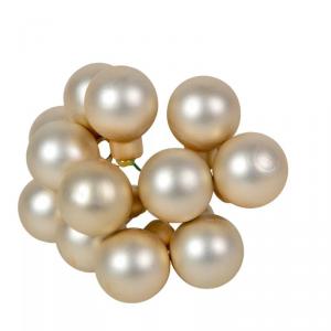 Üveggömb pick 2 cm - Gyöngy - Matt 12 db