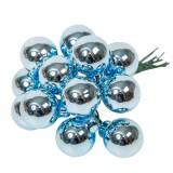 Üveggömb pick 2 cm - Jég kék - Fényes 12 db