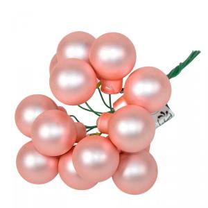 Üveggömb pick 2 cm - Rózsaszín - Matt 12 db